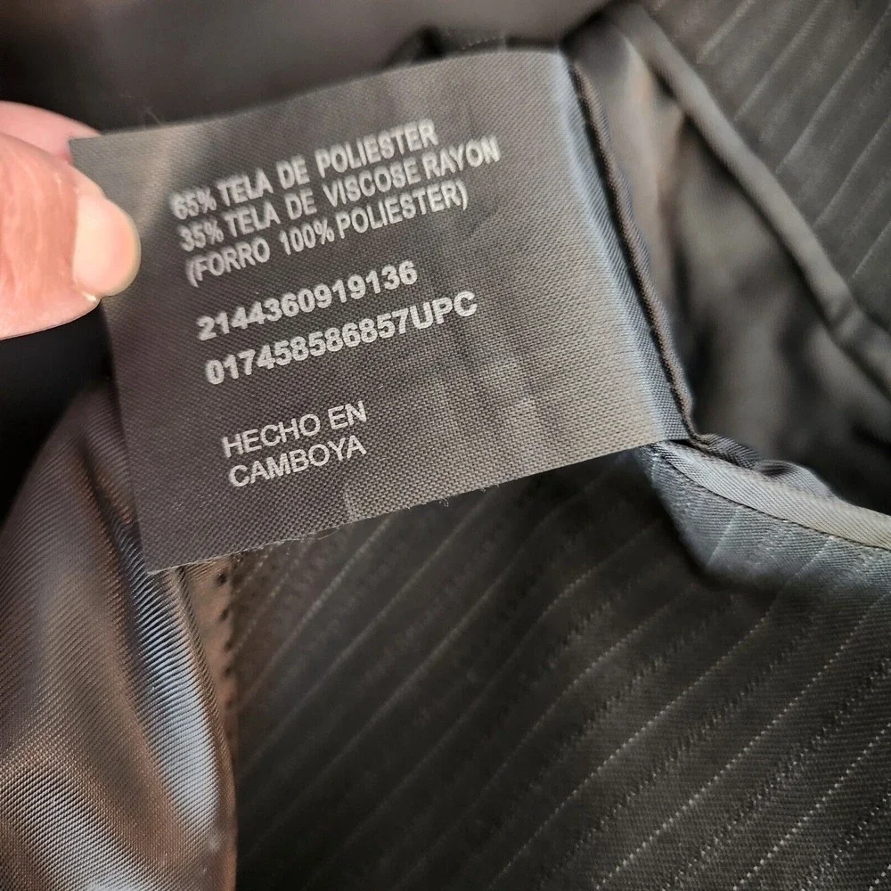 Haggar Blazer Men's Size 42R Black Striped Suit Up System Single Vent